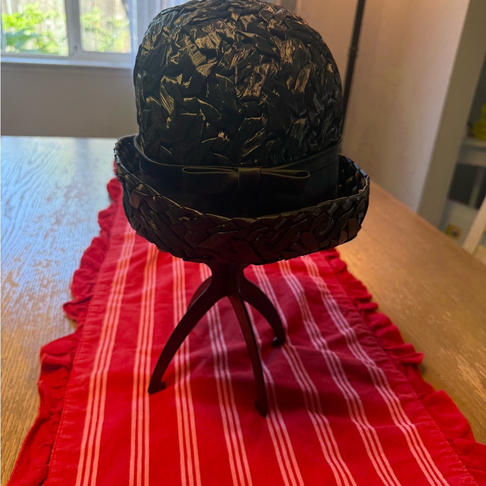 Vintage 1960s Joseph Magnin Raffia bucket hat